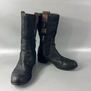 UGG Jaspan 1004206 Women's Shoes Black Suede Calf-High Boots, Size 7.5